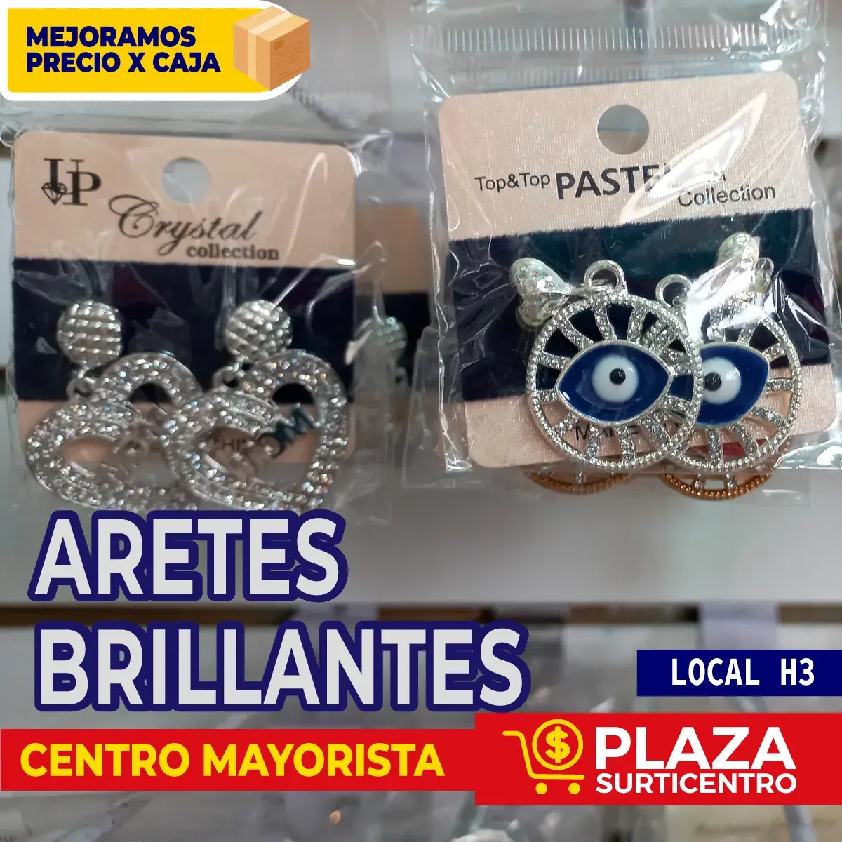 aretes brillantes plaza surticentro
